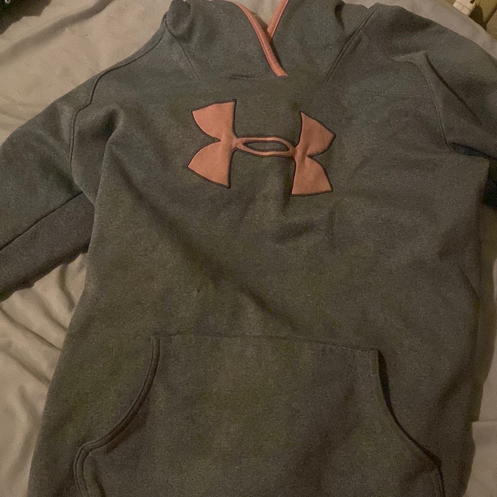Under Armour hoodie. A youth large size. The hoodie is gray.
